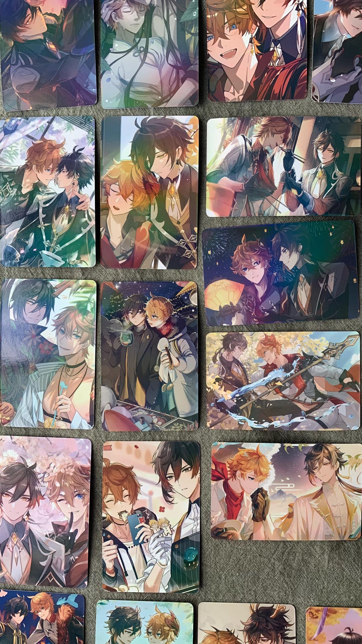 Zhongli Tartaglia 55pc Laser Lomo cards Genshin Impact Honkai Star Rail ACG gamer gift C075