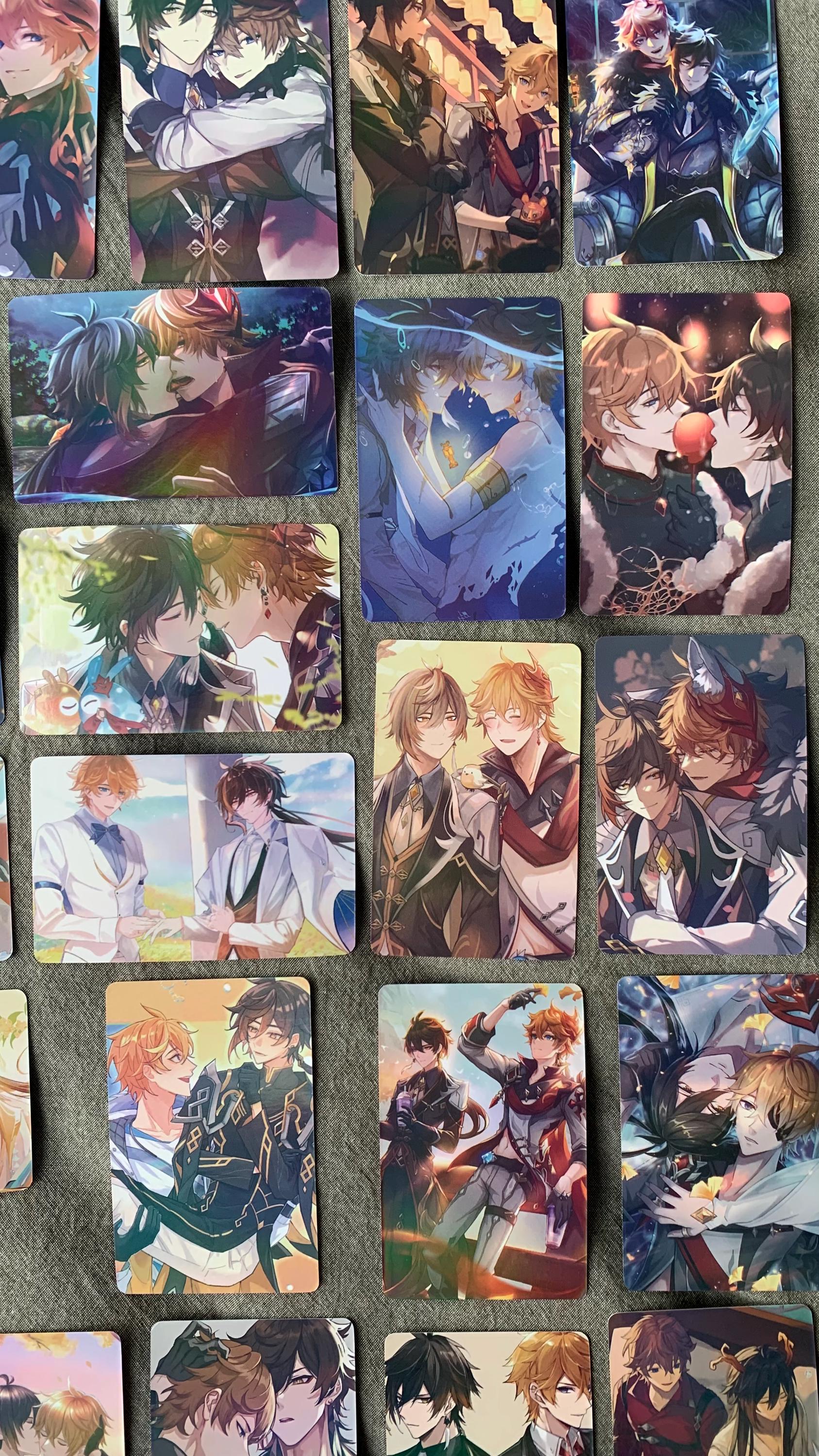 Zhongli Tartaglia 55pc Laser Lomo cards Genshin Impact Honkai Star Rail ACG gamer gift C075