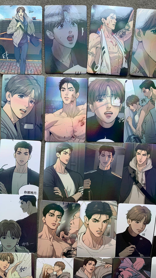 Jinx 55pc Laser cards Jaekyung Kim Dan Mingwa Manhwa Yaoi Korean Fan made lomo cards C026