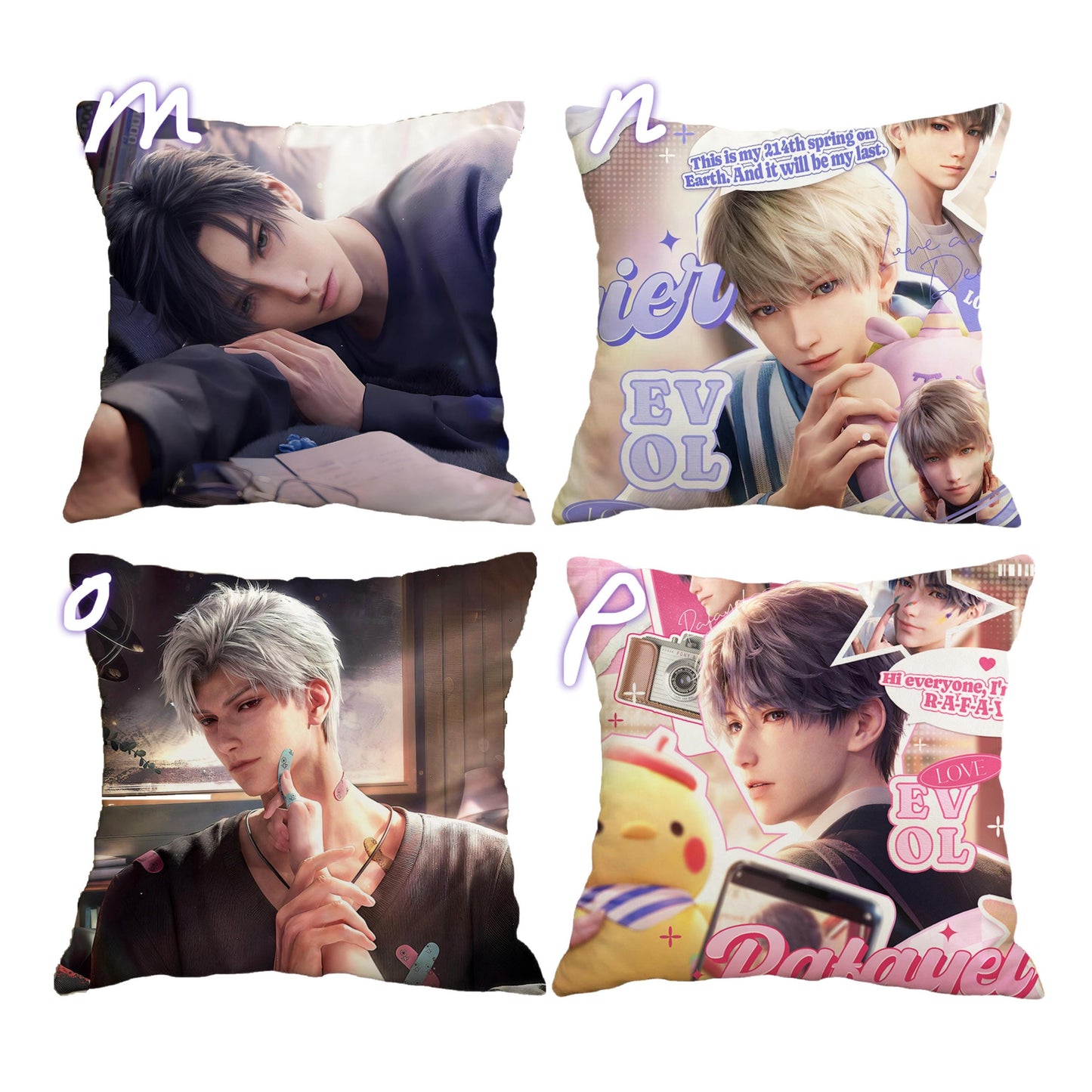 Custom Print Pillow - Love and Deepspace Sylus Xavier Rafayel Zayne Caleb ACG gamer gift C172