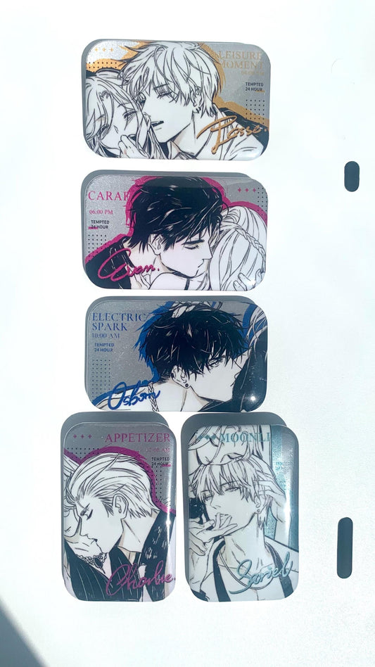 Night and Light 5 badges set! Osborn Evan Sariel Charlie Jesse Otome Game BL manga Collectible gift C150