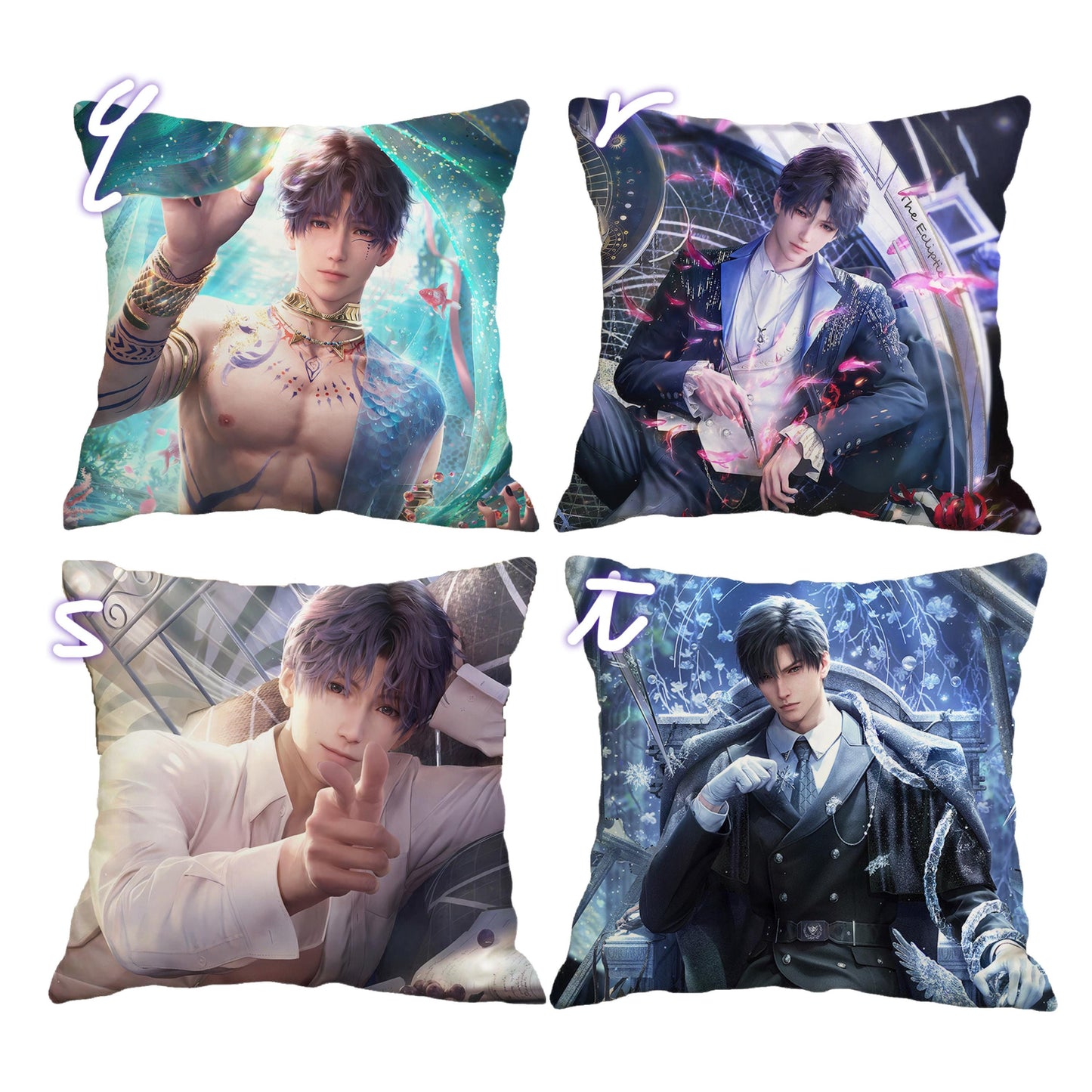Custom Print Pillow - Love and Deepspace Sylus Xavier Rafayel Zayne Caleb ACG gamer gift C172