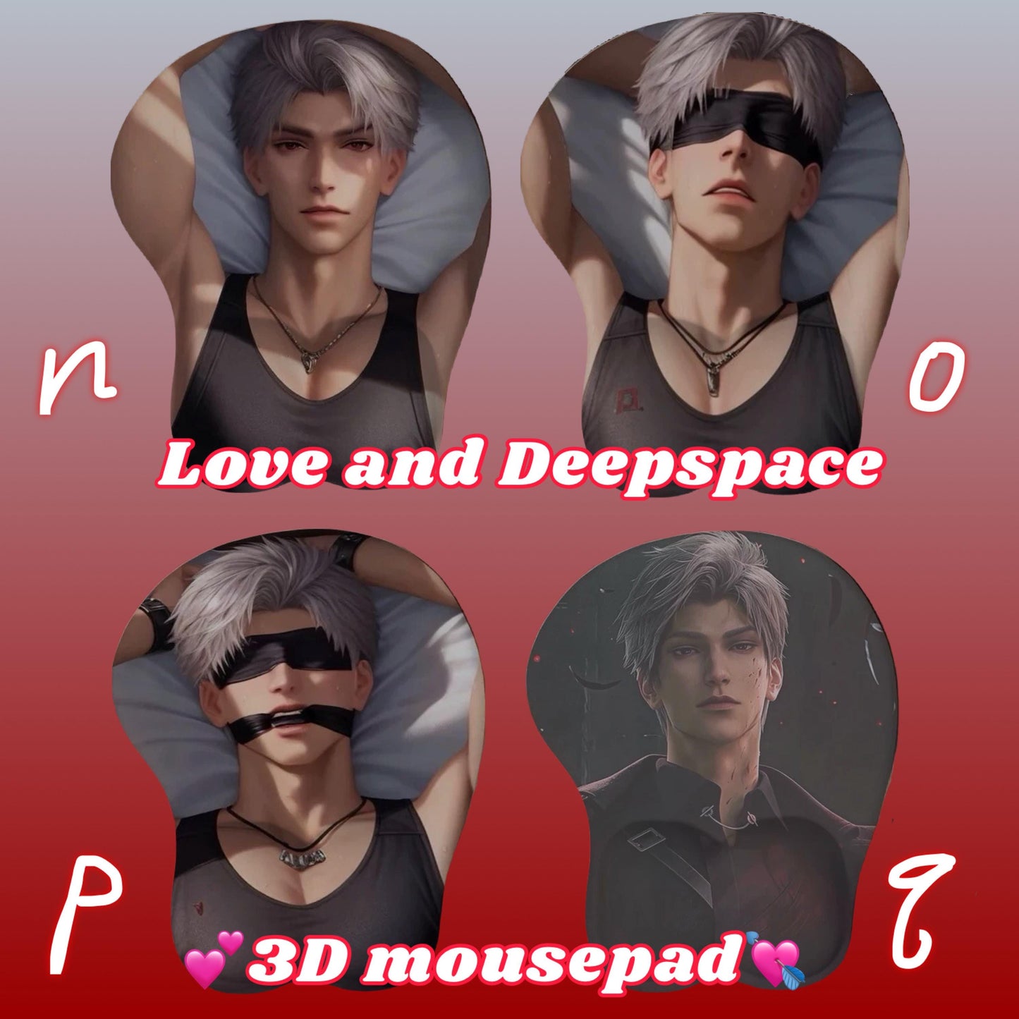 Sylus mousepad 3D! Love and Deepspace Sylus Xavier Rafayel Zayne Oppai Otoge gamer gift C192