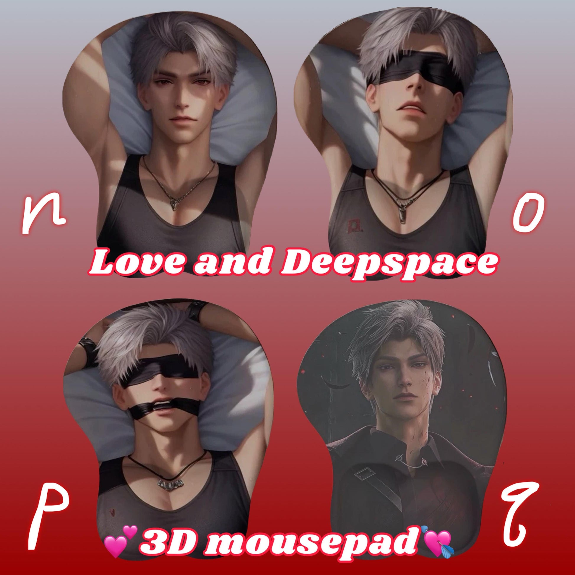 Sylus mousepad 3D! Love and Deepspace Sylus Xavier Rafayel Zayne Oppai Otoge gamer gift C192