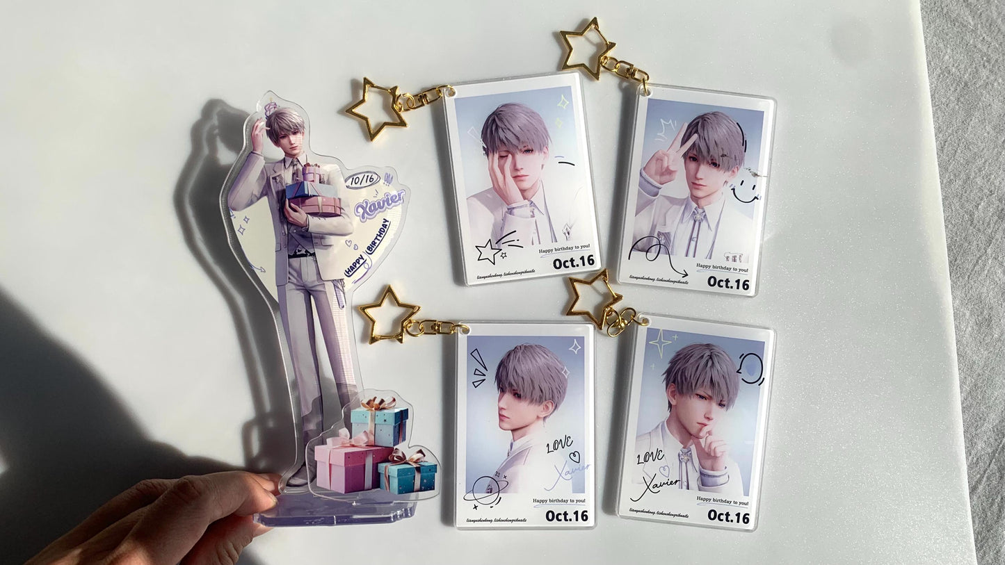 5pc/set Xavier stand and keychains! Love and Deepspace Xavier Rafayel Zayne Otome gamer gift C324