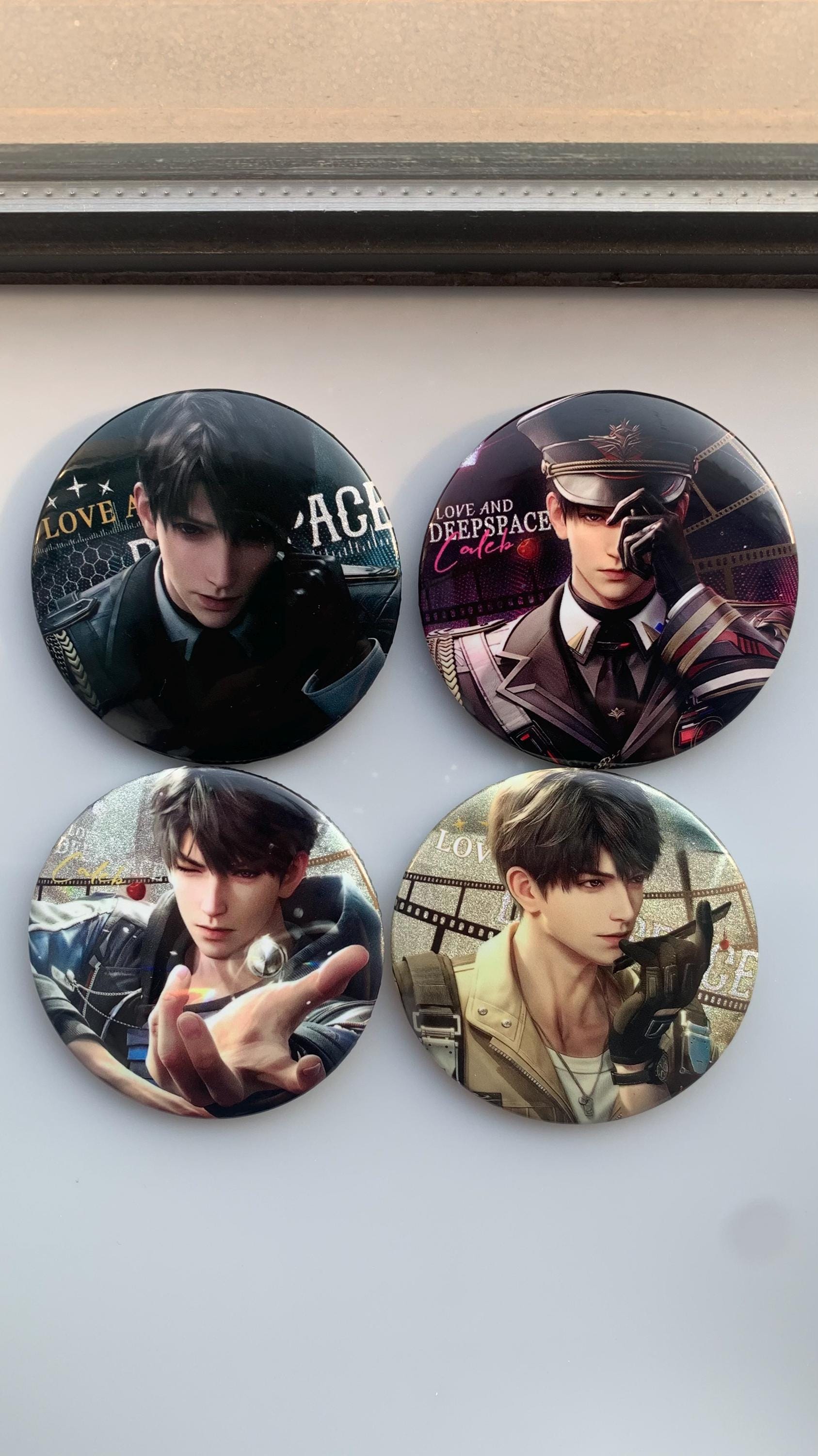 Badges of Caleb 4pcs - Love and Deepspace Caleb Qinche Xavier Rafayel Zayne Otome gamer Ita bag gift C365