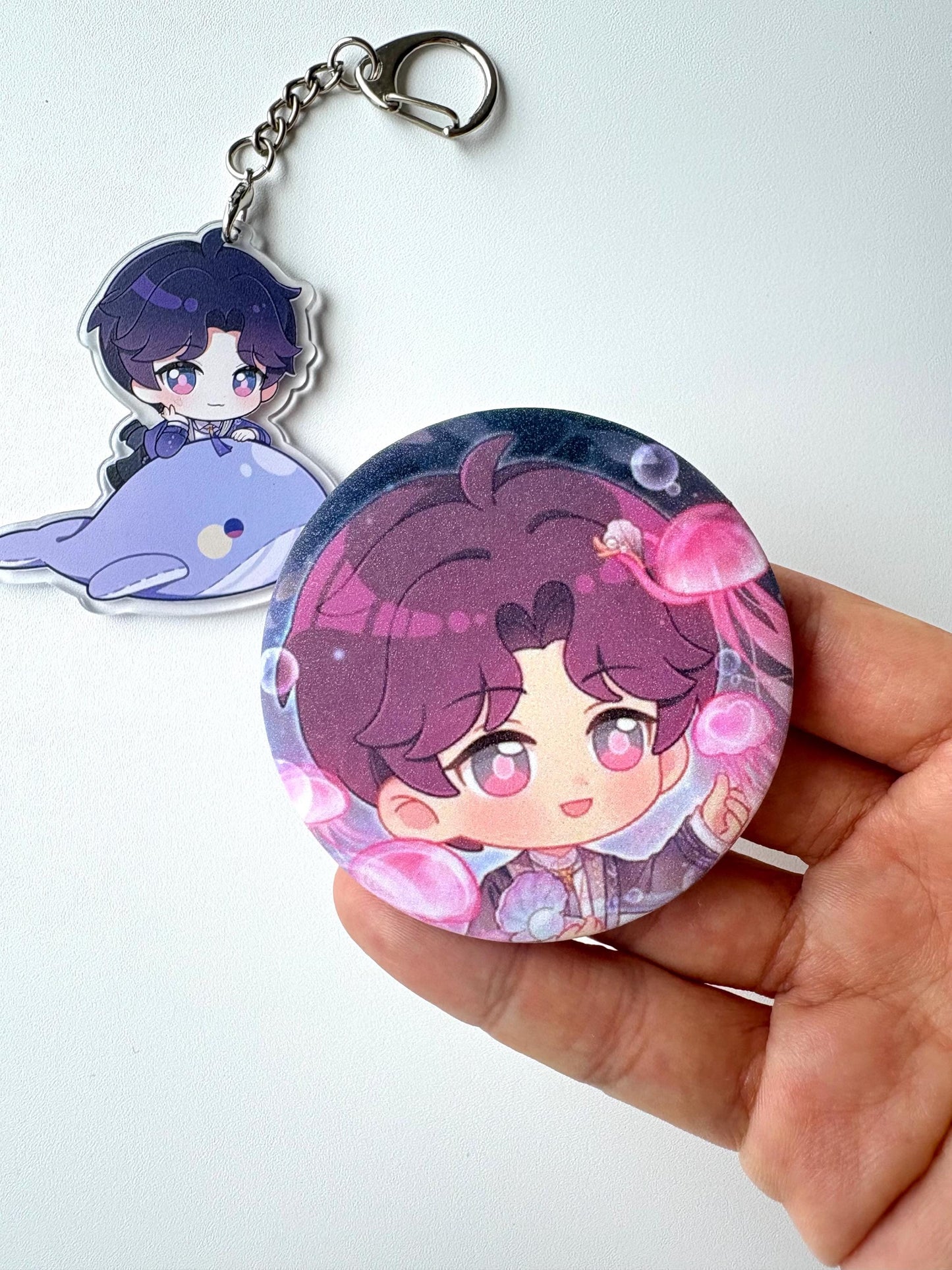 Rafayel keychain and badge! Love and Deepspace Qinche Xavier Rafayel Zayne Caleb Otome gamer Ita bag gift C378
