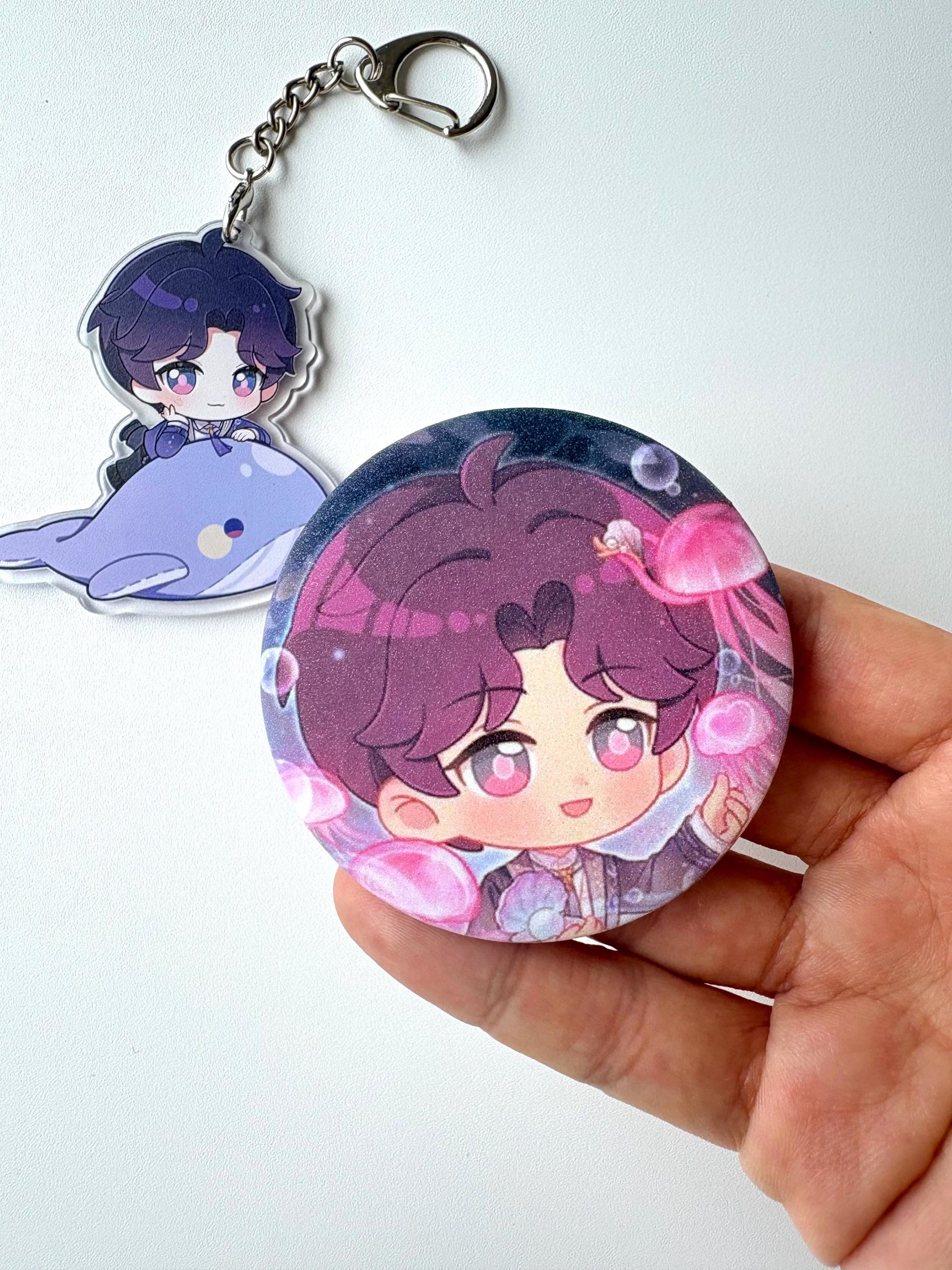 Rafayel keychain and badge! Love and Deepspace Qinche Xavier Rafayel Zayne Caleb Otome gamer Ita bag gift C378