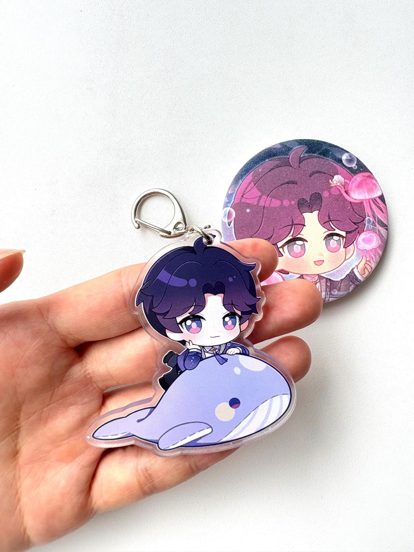 Rafayel keychain and badge! Love and Deepspace Qinche Xavier Rafayel Zayne Caleb Otome gamer Ita bag gift C378