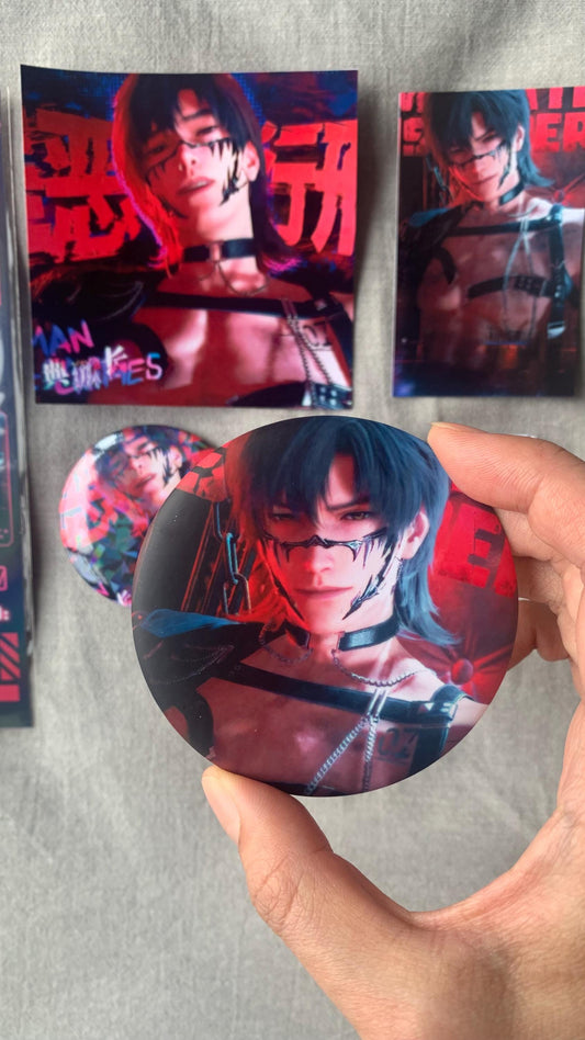 6pc/set Caleb badges & cards! Love and Deepspace Xavier Rafayel Zayne Sylus Otome gamer gift C372
