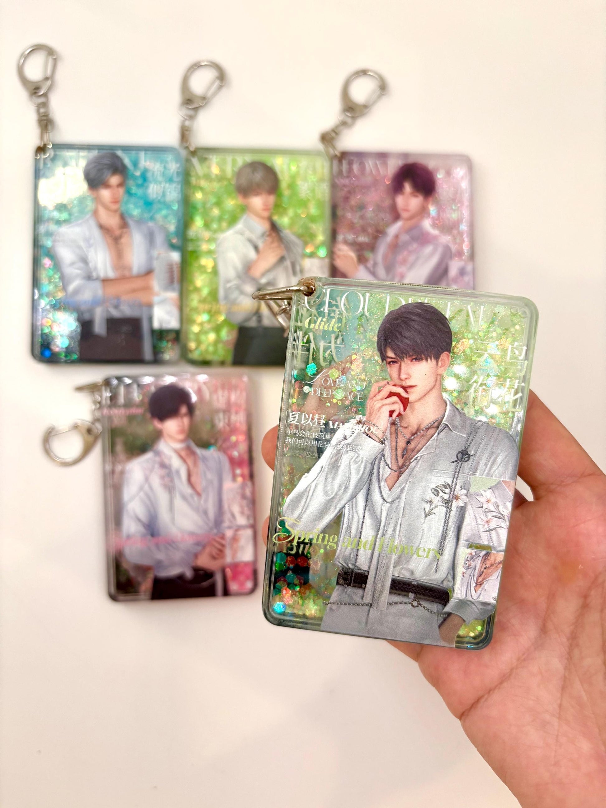 LaDS Acrylic quicksand keychains! Sylus Xavier Rafayel Zayne Caleb Otome gamer gift C396
