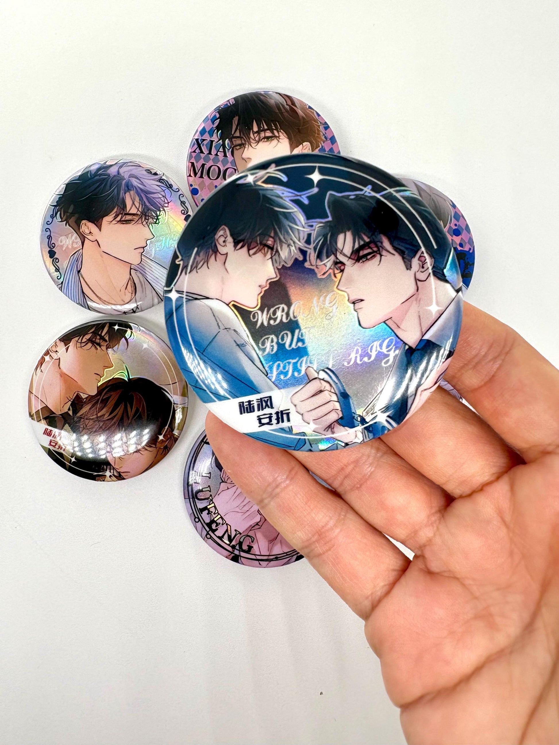 Little Mushroom 8/pc badges! Wrong But Still Right Lu Feng An Zhe Yaoi Korean Manhua SciFi BL manga C403