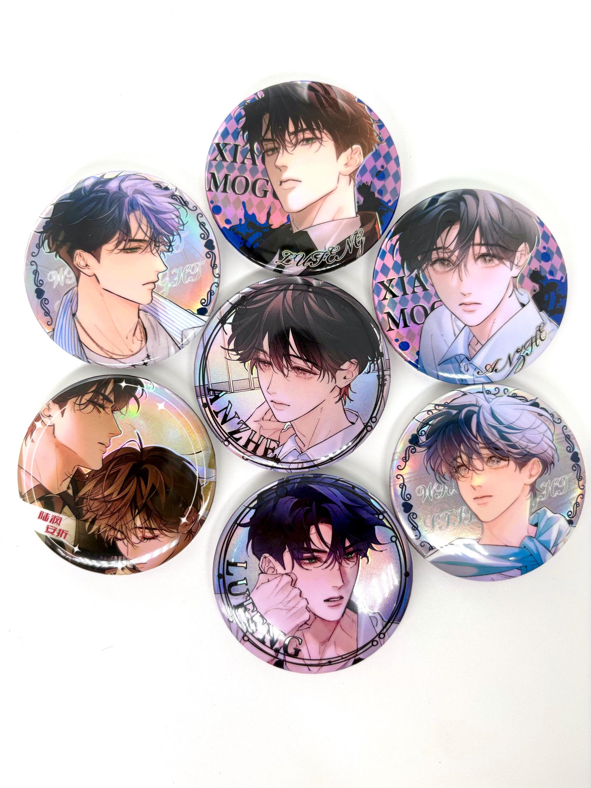 Little Mushroom 8/pc badges! Wrong But Still Right Lu Feng An Zhe Yaoi Korean Manhua SciFi BL manga C403
