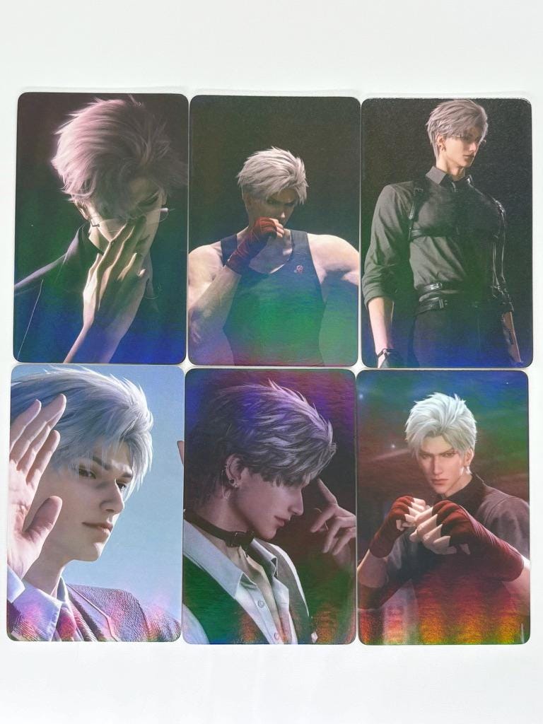 50pcs/set Sylus laser cards! Love and Deepspace Xavier Rafayel Zayne Caleb Otome gamer gift C415