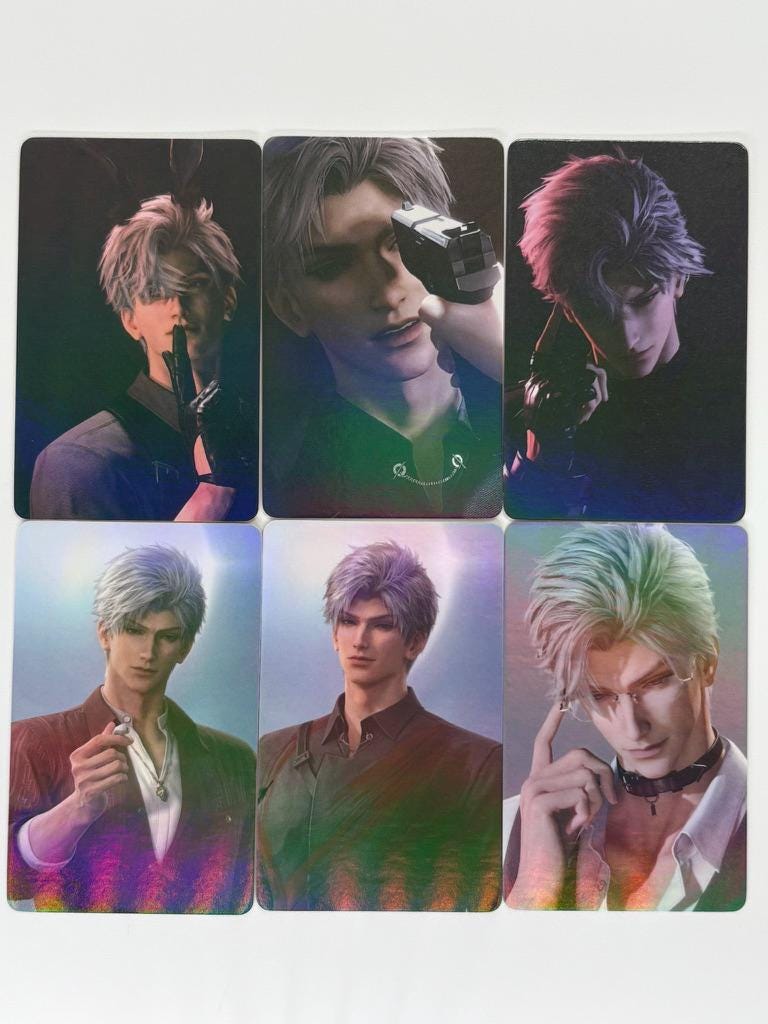 50pcs/set Sylus laser cards! Love and Deepspace Xavier Rafayel Zayne Caleb Otome gamer gift C415