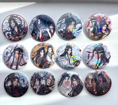 6pc/set MDZS badges! Wei Wuxian Lan Wangji Mo Dao Zu Shi Grandmaster of demonic cultivation Founder of Diabolism MDZS manghua goodies C231