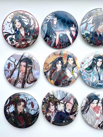 6pc/set MDZS badges! Wei Wuxian Lan Wangji Mo Dao Zu Shi Grandmaster of demonic cultivation Founder of Diabolism MDZS manghua goodies C231