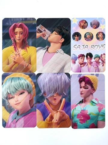 Saja Boys 30pcs/set laser cards Kpop demon hunters soda pop virtual boy group Jinu Abs Romance Mistery Baby Saja merch lomo photocards C449