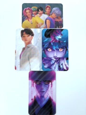 Saja Boys 30pcs/set laser cards Kpop demon hunters soda pop virtual boy group Jinu Abs Romance Mistery Baby Saja merch lomo photocards C449