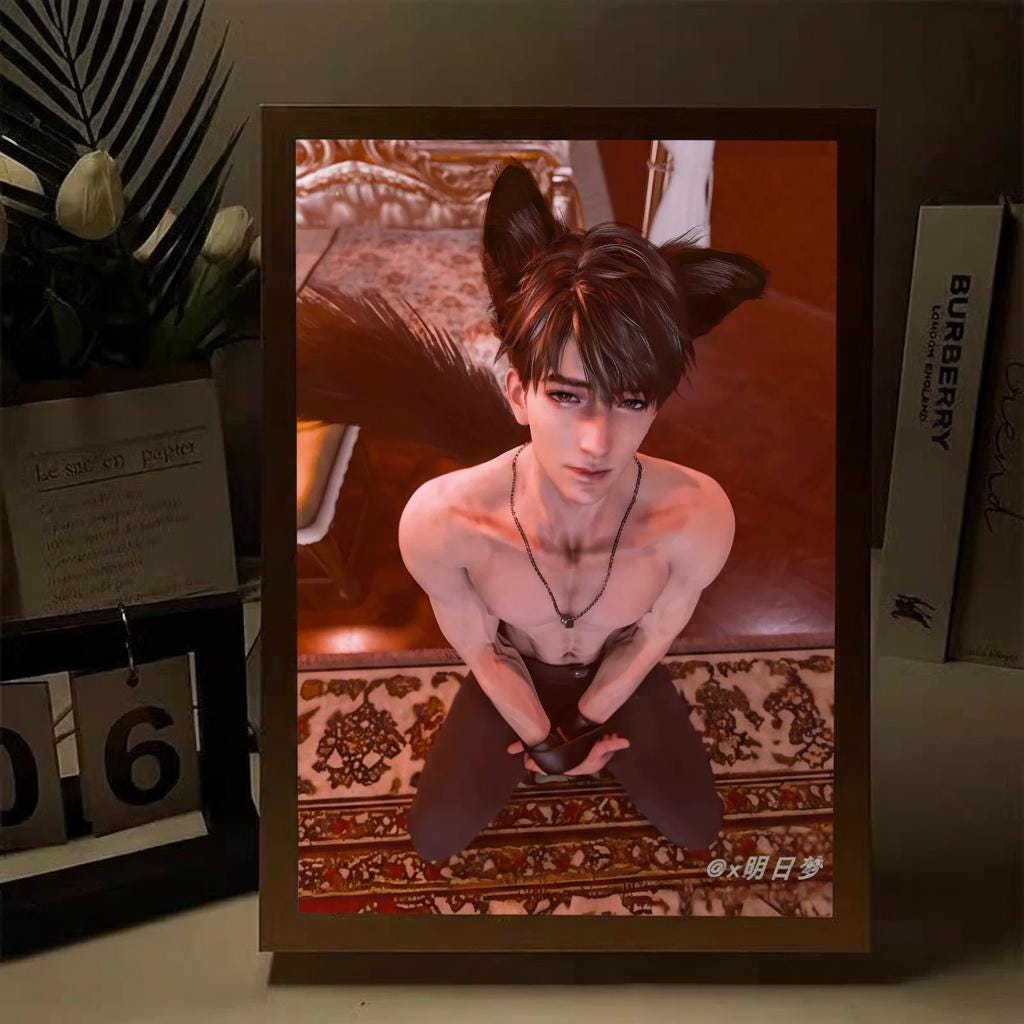 Caleb Mirror/LightBox! Custom Order Night Lamp Love and Deepspace Sylus Xavier Rafayel Zayne Caleb Otome gamer gift bedroom decor C504