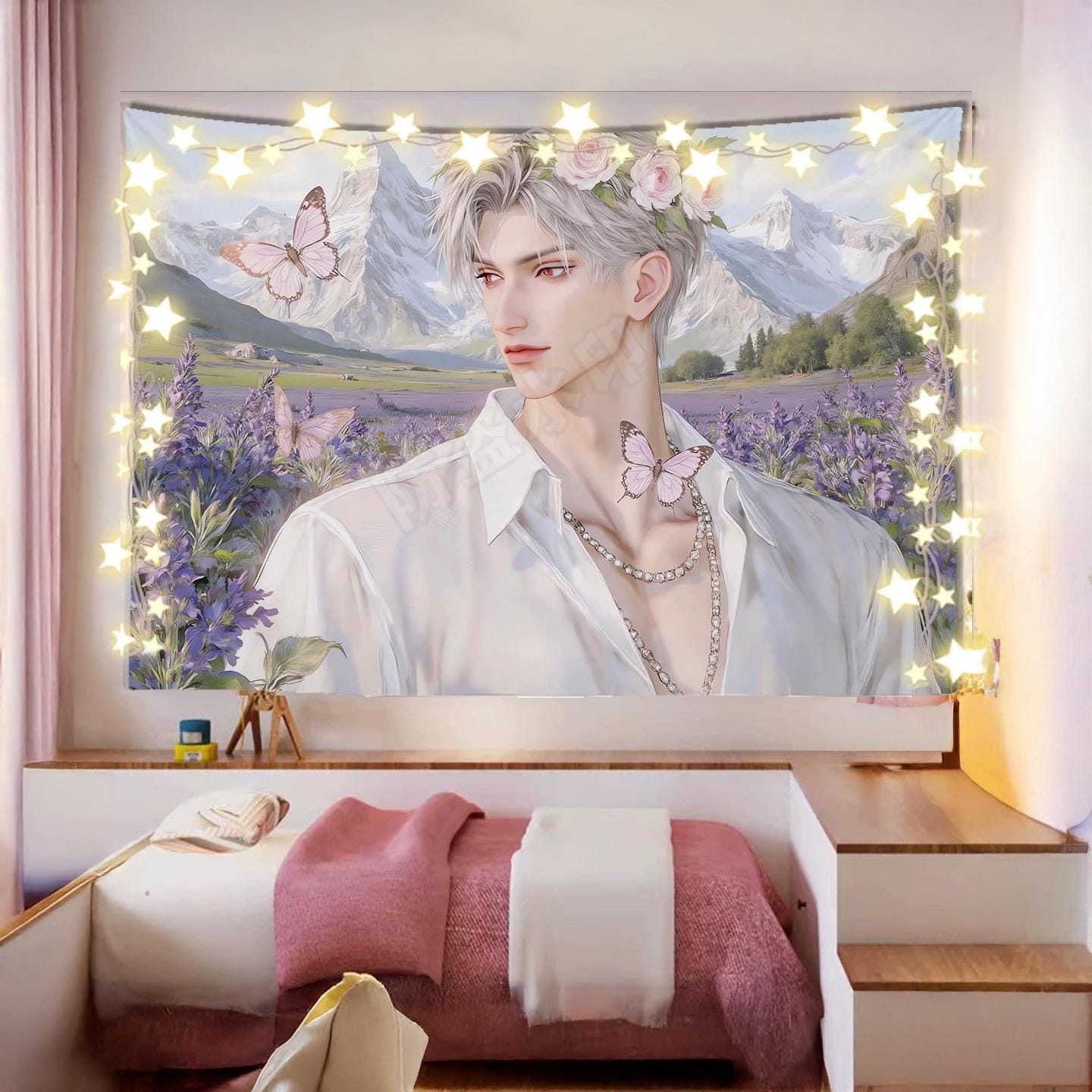 Sylus Hanging Tapestry | Love and Deepspace | Personalized Wall Art | Made to Order | Polyester Fabric | Home Decor