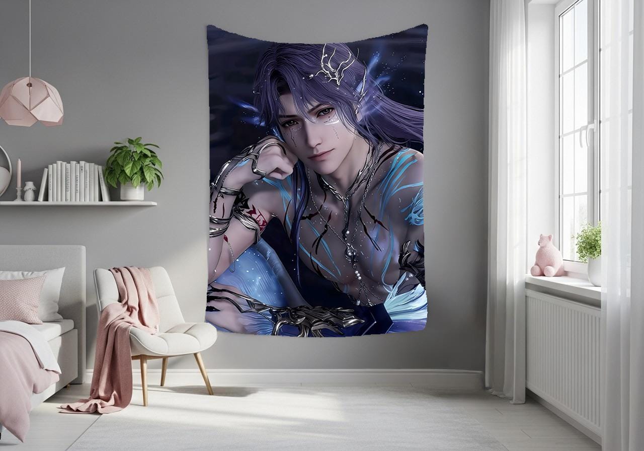 Rafayel Hanging Tapestry | Love and Deepspace | Personalized Wall Art | Made to Order | Polyester Fabric | Ship Flag Banner