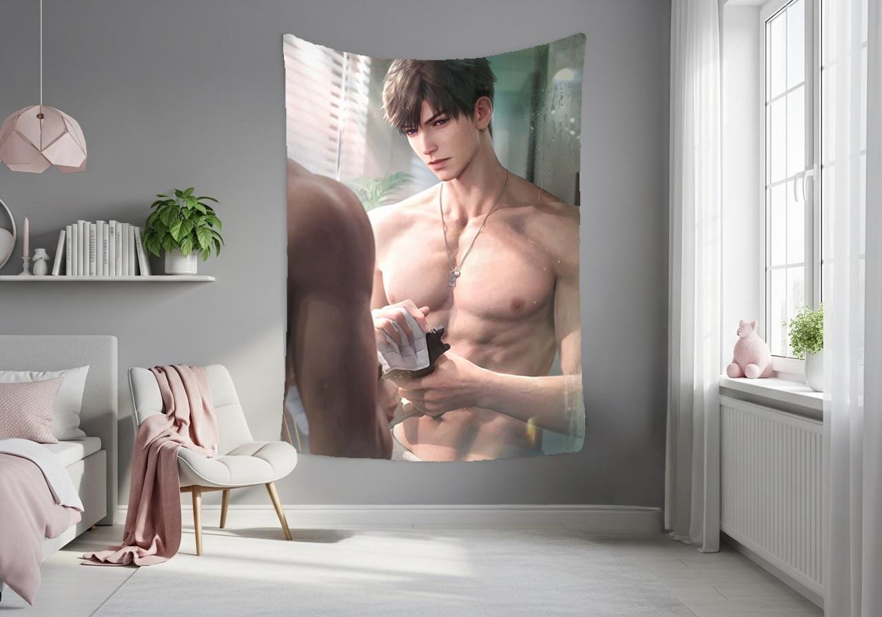 Caleb Hanging Tapestry | Love and Deepspace | Personalized Wall Art | Made to Order | Polyester Fabric | Ship Flag Banner