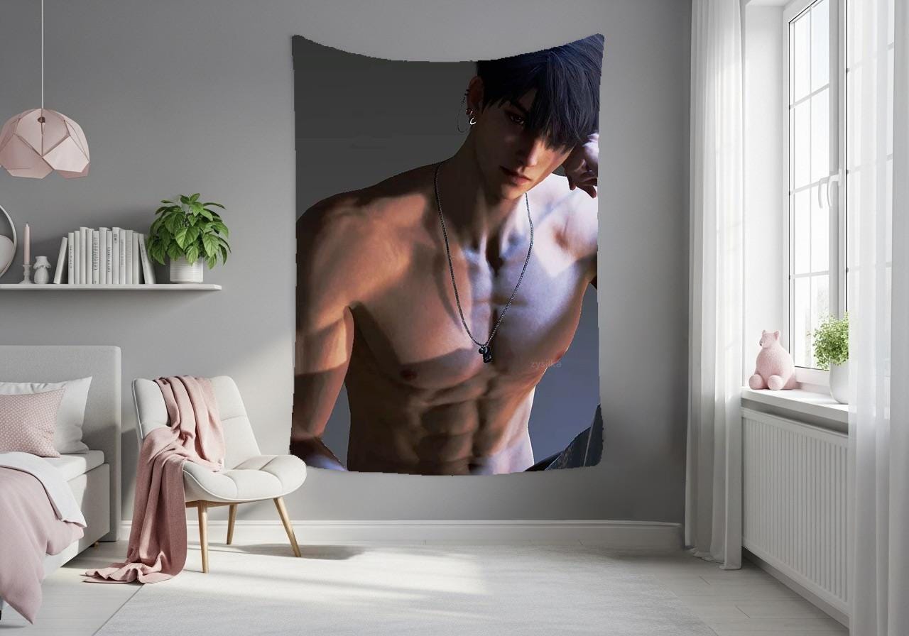 Caleb Hanging Tapestry | Love and Deepspace | Personalized Wall Art | Made to Order | Polyester Fabric | Ship Flag Banner