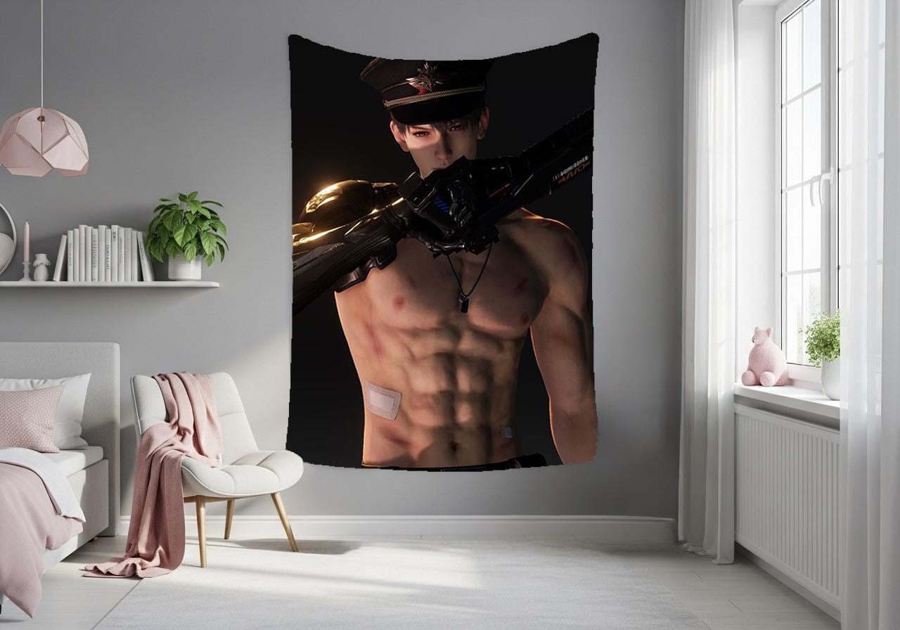 Caleb Hanging Tapestry | Love and Deepspace | Personalized Wall Art | Made to Order | Polyester Fabric | Ship Flag Banner