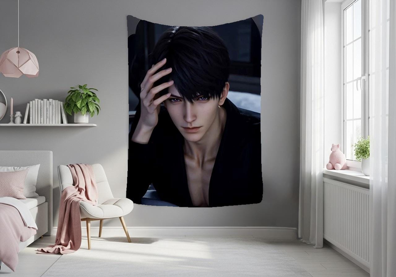 Caleb Hanging Tapestry | Love and Deepspace | Personalized Wall Art | Made to Order | Polyester Fabric | Ship Flag Banner