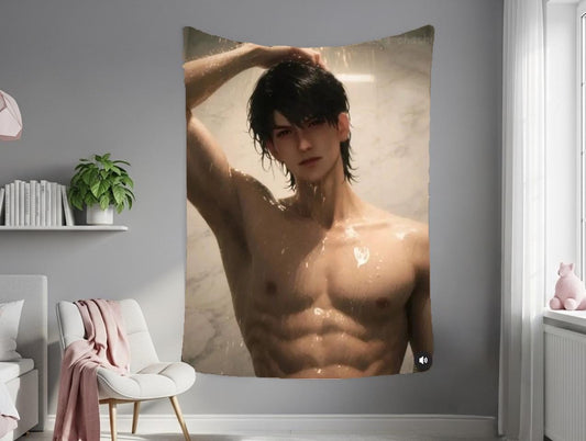 Caleb Hanging Tapestry | Love and Deepspace | Personalized Wall Art | Made to Order | Polyester Fabric | Ship Flag Banner