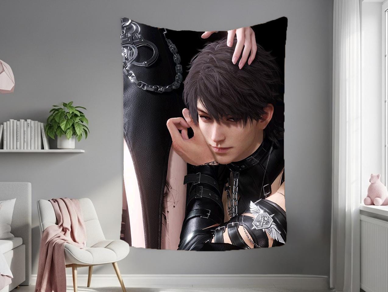 Caleb Hanging Tapestry | Love and Deepspace | Personalized Wall Art | Made to Order | Polyester Fabric | Ship Flag Banner