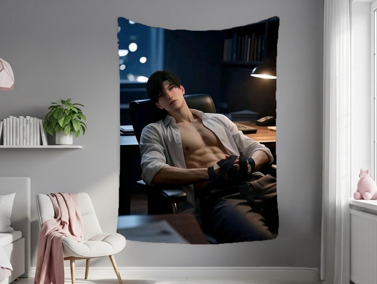 Zayne Hanging Tapestry | Love and Deepspace | Personalized Wall Art | Made to Order | Polyester Fabric | Ship Flag Banner