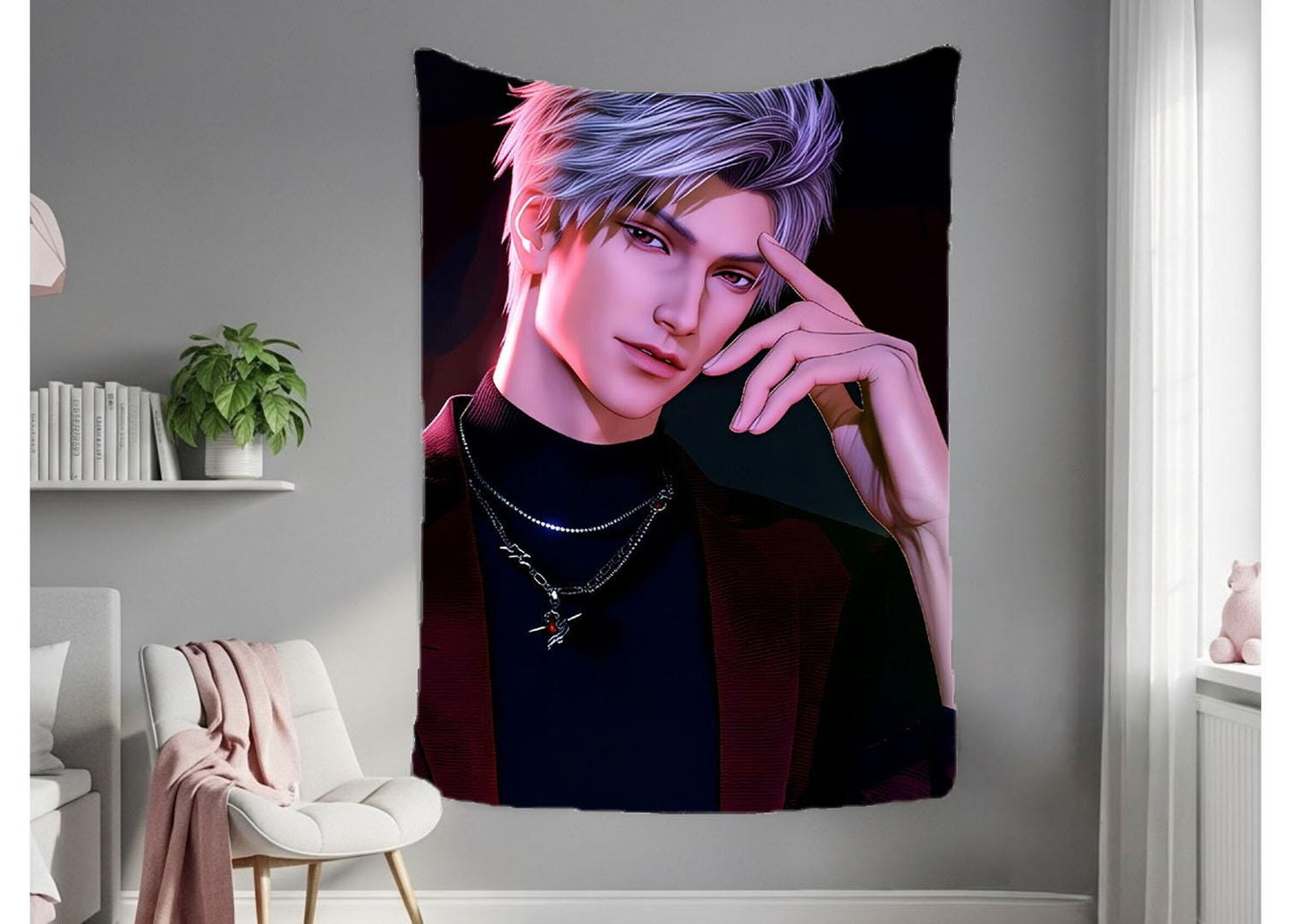 Sylus Hanging Tapestry | Love and Deepspace | Personalized Wall Art | Made to Order | Polyester Fabric | Ship Flag Banner