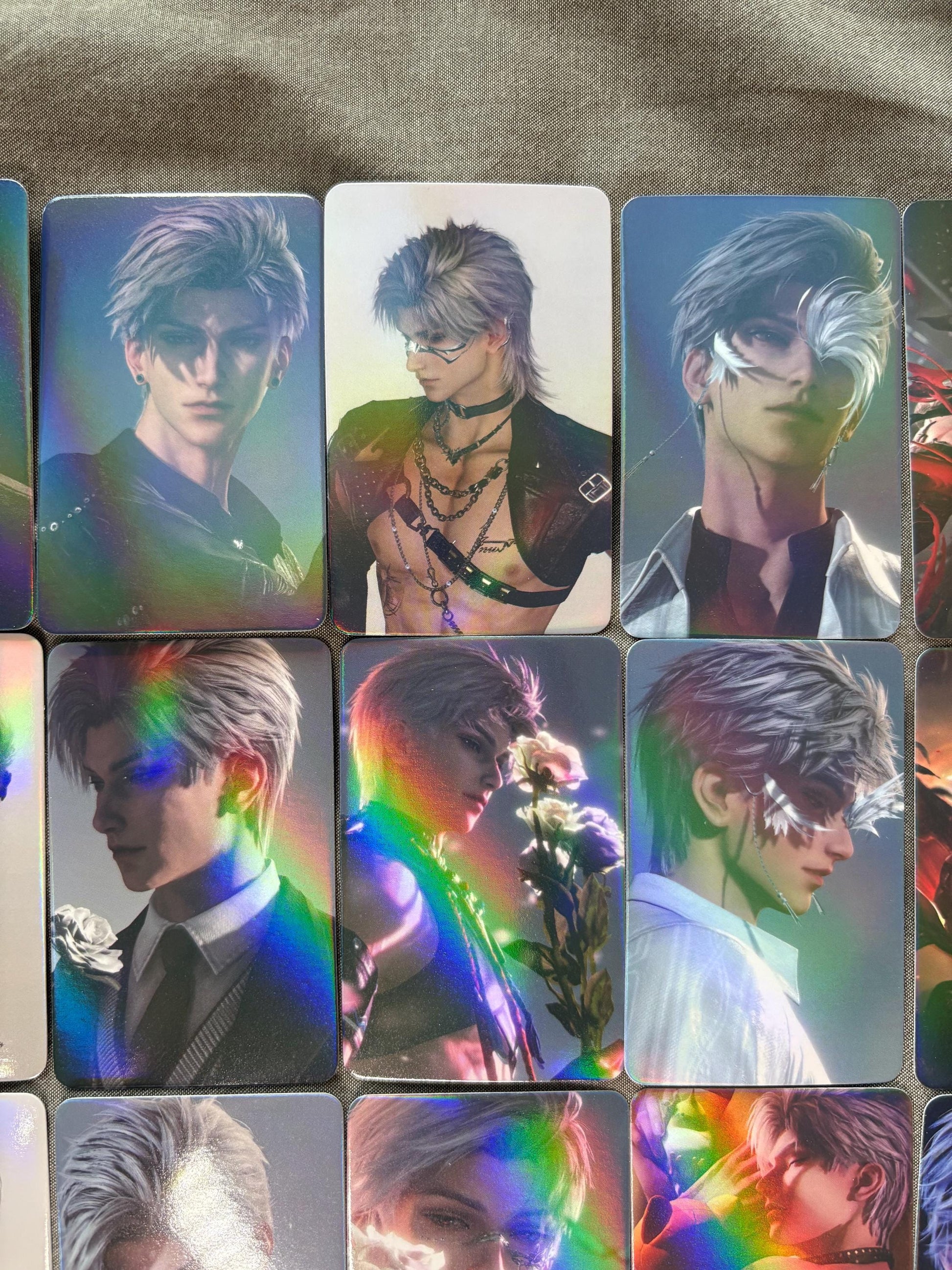 50pcs/set Sylus holographic cards! Love and Deepspace LaDS Xavier Rafayel Zayne Caleb Otome gamer gift