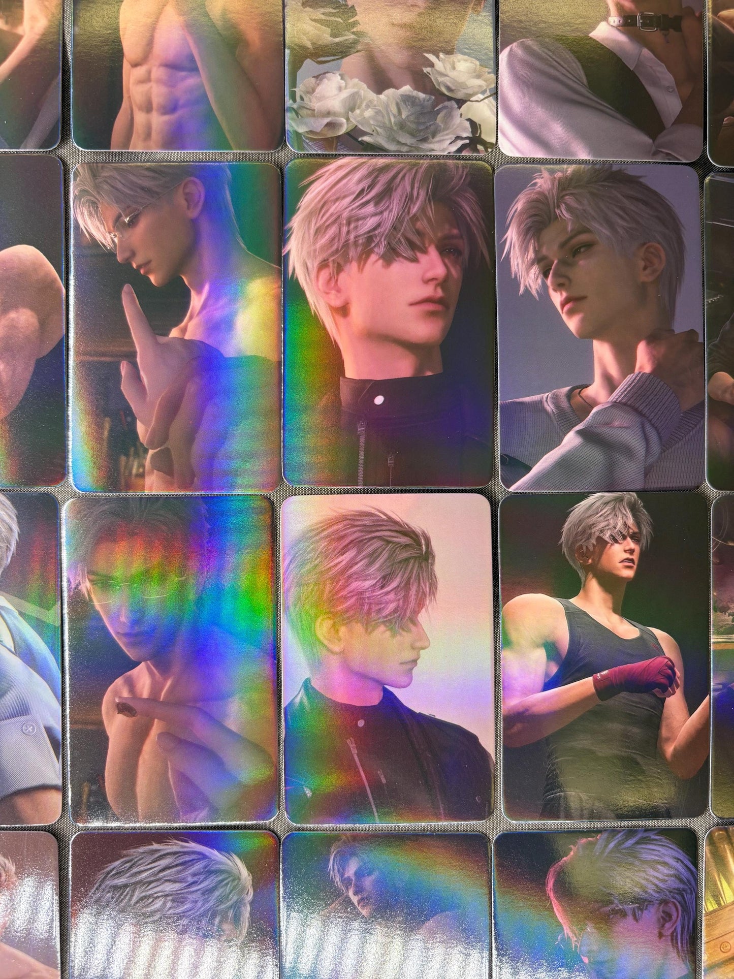 50pcs/set Sylus holographic cards! Love and Deepspace LaDS Xavier Rafayel Zayne Caleb Otome gamer gift