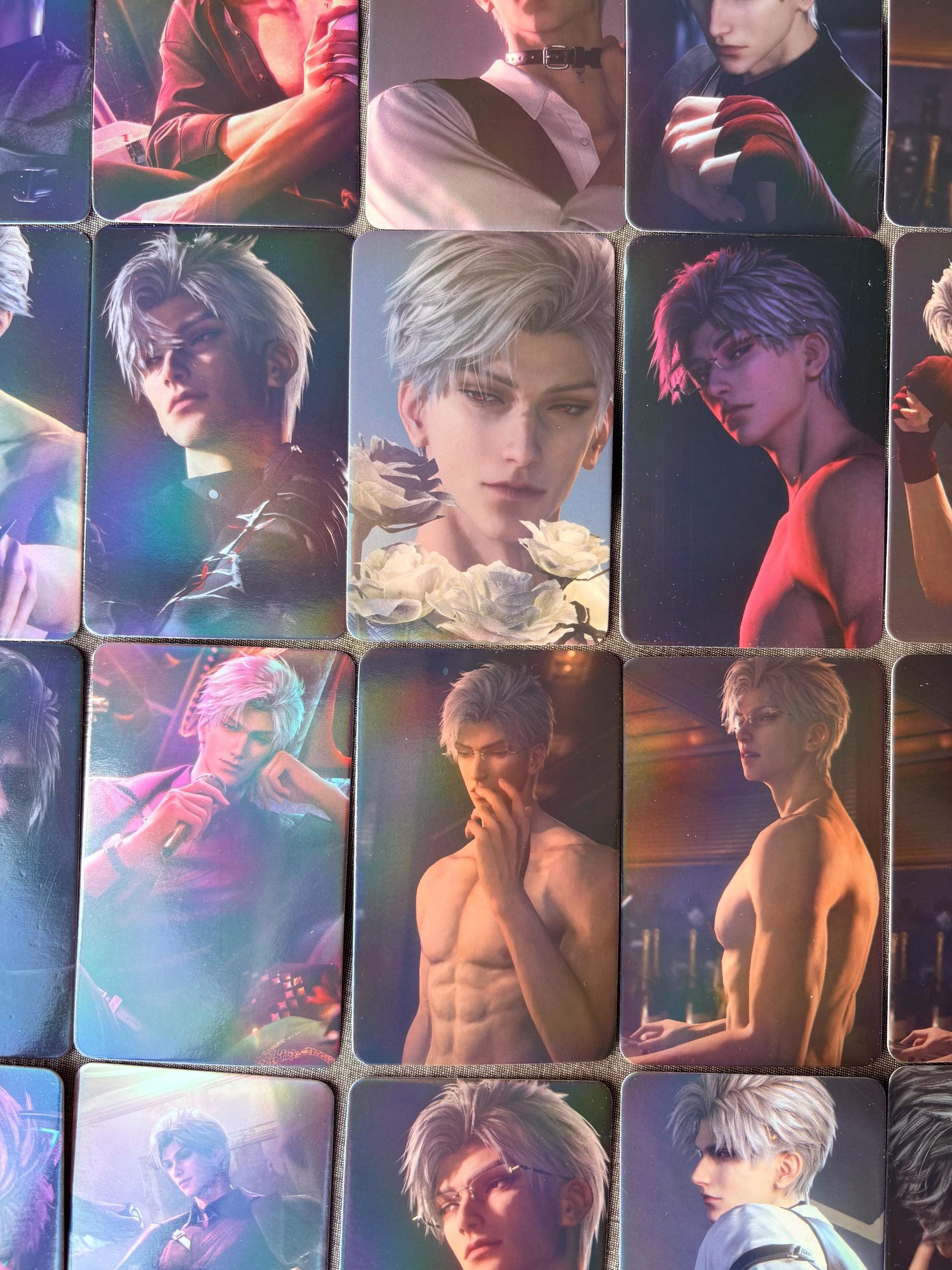 50pcs/set Sylus holographic cards! Love and Deepspace LaDS Xavier Rafayel Zayne Caleb Otome gamer gift