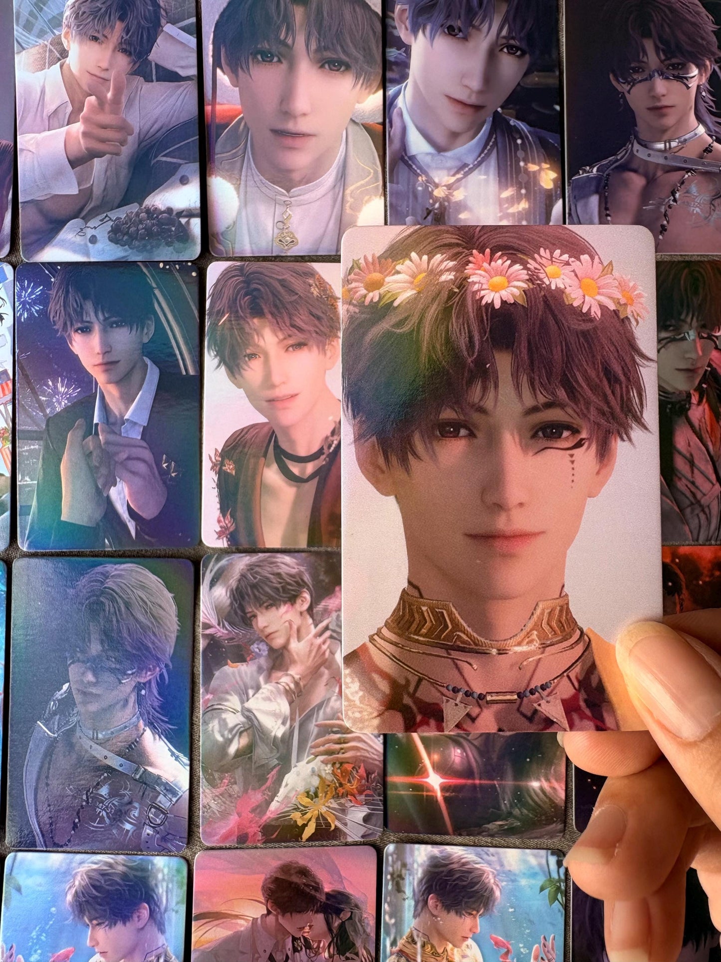 50pcs/set Rafayel holographic cards! Love and Deepspace LaDS Xavier Rafayel Zayne Caleb Otome gamer gift