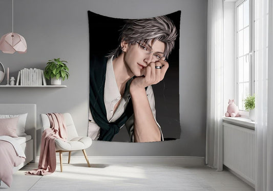 Sylus Hanging Tapestry | Love and Deepspace | Personalized Wall Art | Made to Order | Polyester Fabric | Home Decor