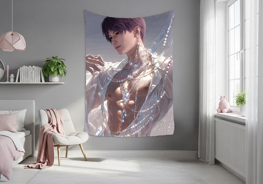 Rafayel Hanging Tapestry | Love and Deepspace | Personalized Wall Art | Made to Order | Polyester Fabric | Ship Flag Banner