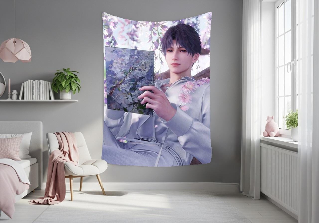 Rafayel Hanging Tapestry | Love and Deepspace | Personalized Wall Art | Made to Order | Polyester Fabric | Ship Flag Banner