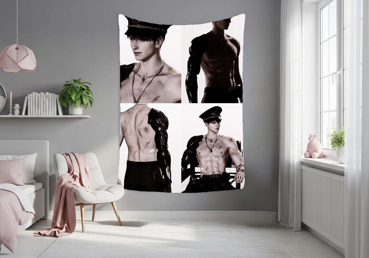 Caleb Hanging Tapestry | Love and Deepspace | Personalized Wall Art | Made to Order | Polyester Fabric | Ship Flag Banner