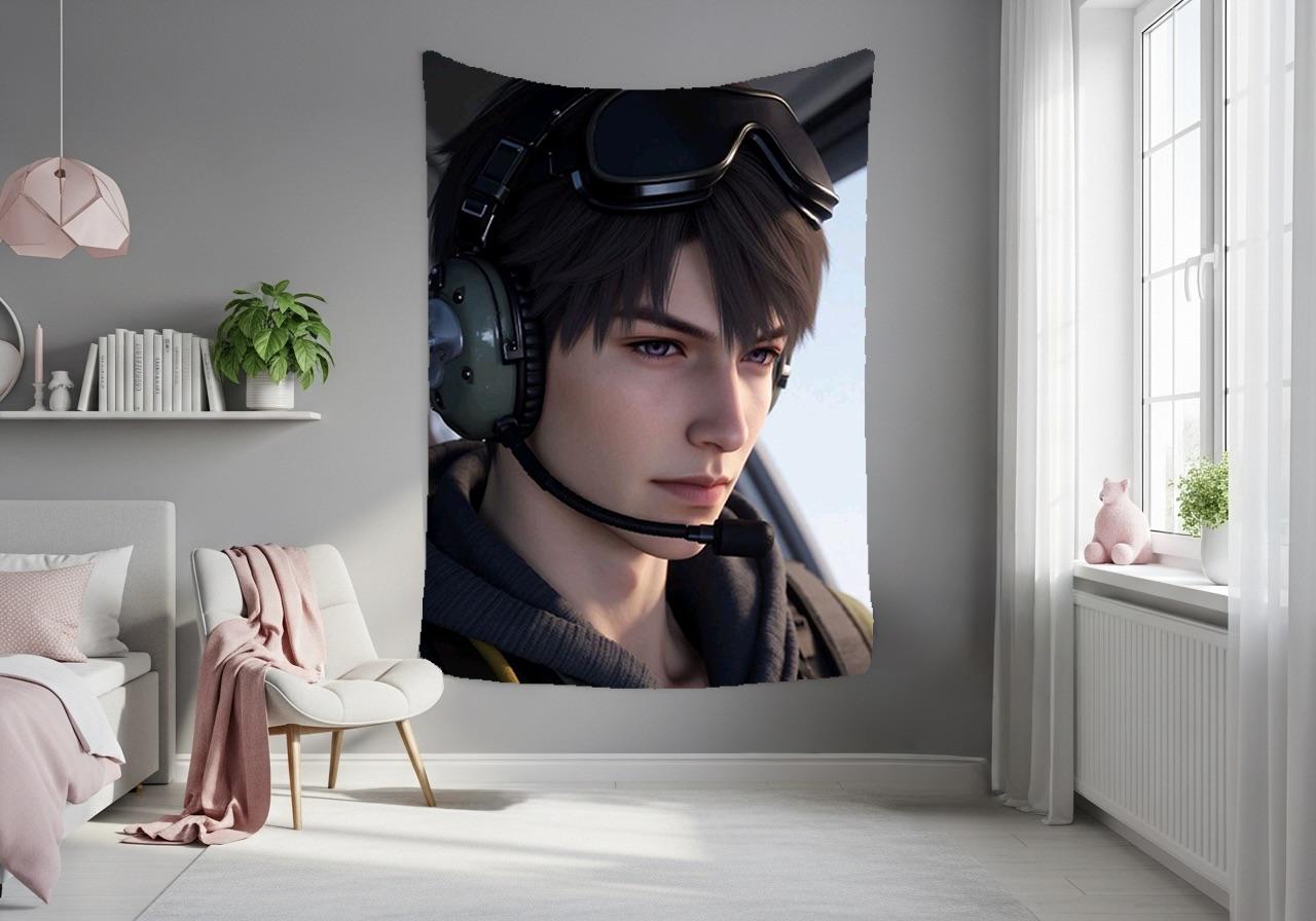 Caleb Hanging Tapestry | Love and Deepspace | Personalized Wall Art | Made to Order | Polyester Fabric | Ship Flag Banner