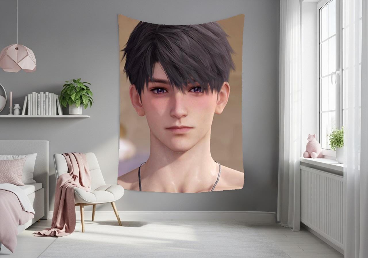 Caleb Hanging Tapestry | Love and Deepspace | Personalized Wall Art | Made to Order | Polyester Fabric | Ship Flag Banner