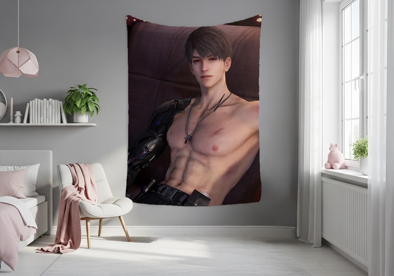 Caleb Hanging Tapestry | Love and Deepspace | Personalized Wall Art | Made to Order | Polyester Fabric | Ship Flag Banner