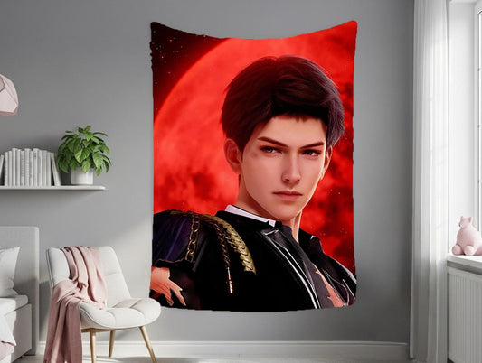 Caleb Hanging Tapestry | Love and Deepspace | Personalized Wall Art | Made to Order | Polyester Fabric | Ship Flag Banner