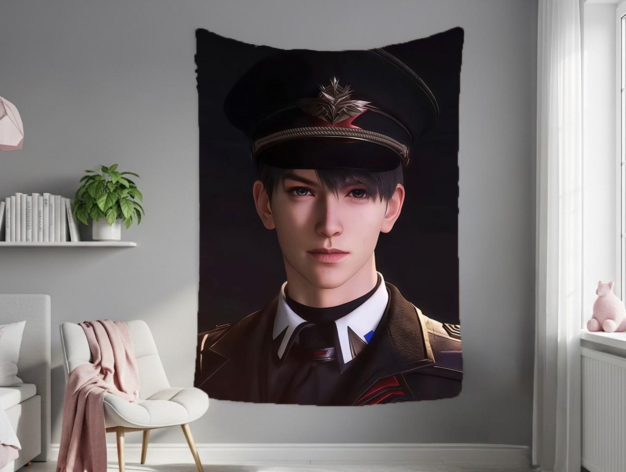 Caleb Hanging Tapestry | Love and Deepspace | Personalized Wall Art | Made to Order | Polyester Fabric | Ship Flag Banner