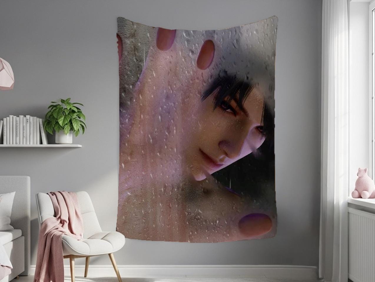 Caleb Hanging Tapestry | Love and Deepspace | Personalized Wall Art | Made to Order | Polyester Fabric | Ship Flag Banner