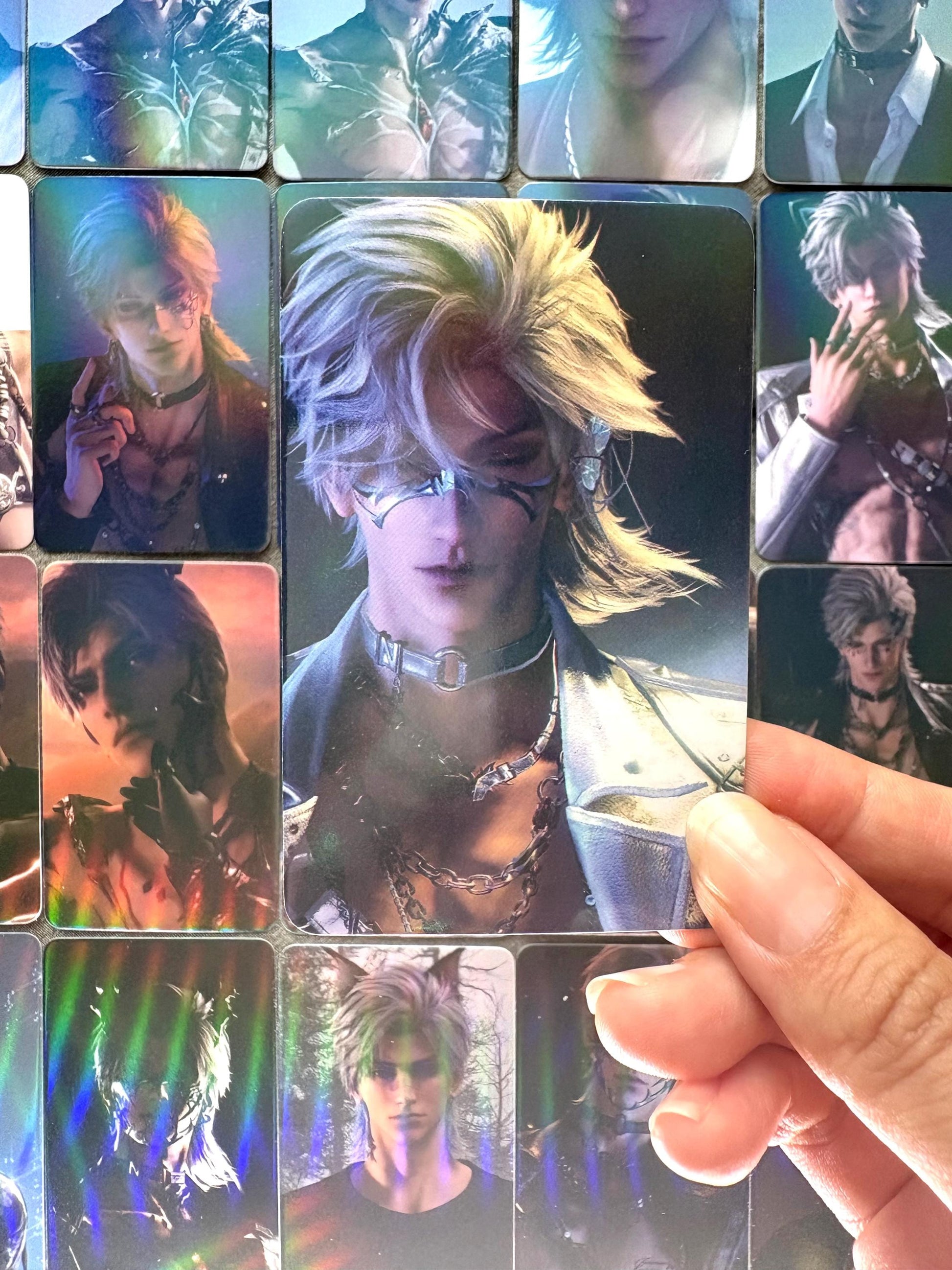 50pcs/set Sylus holographic cards! Love and Deepspace LaDS Xavier Rafayel Zayne Caleb Otome gamer gift