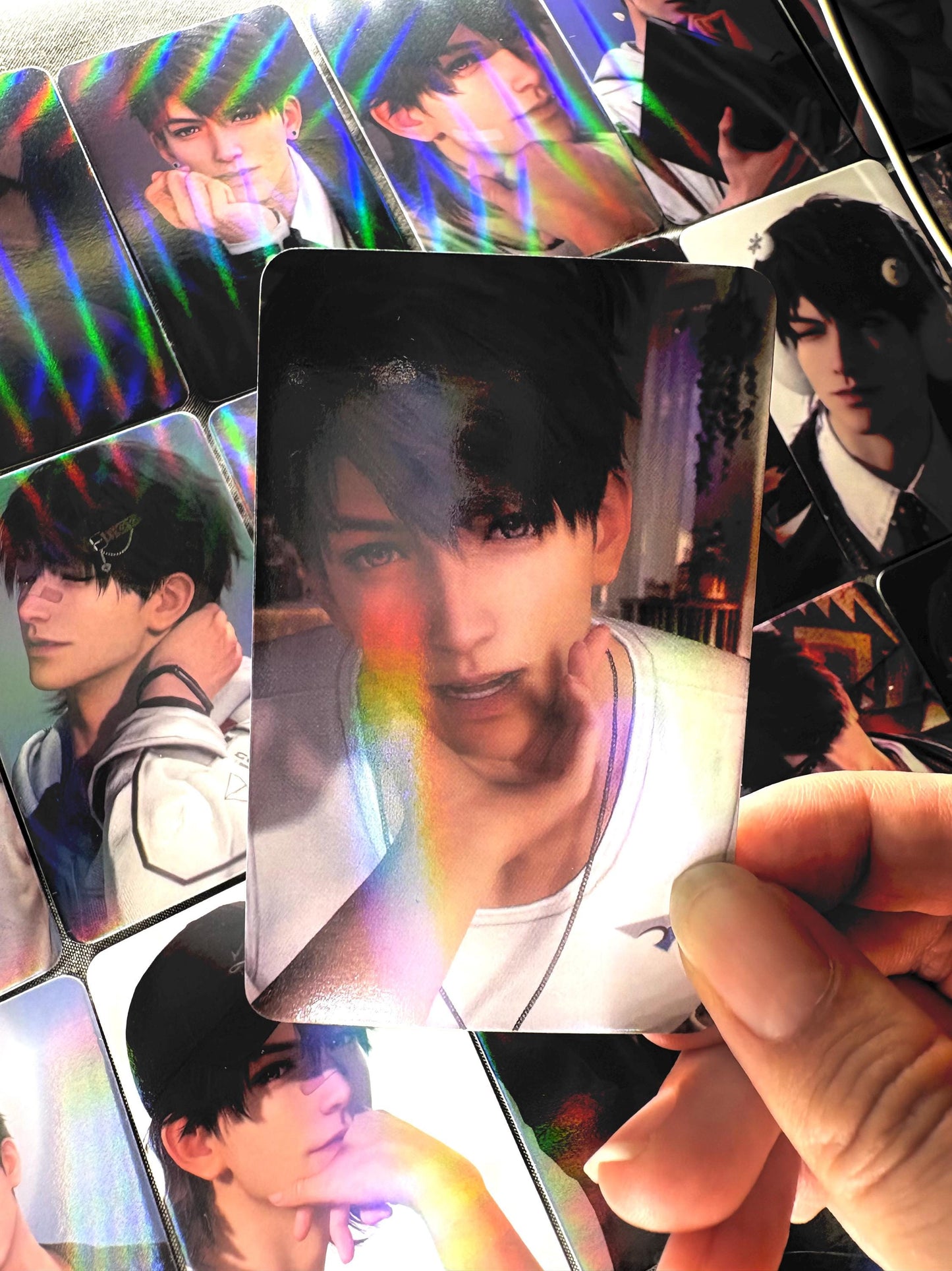 50pcs/set Caleb holographic cards! Love and Deepspace Xavier Rafayel Zayne Sylus Otome gamer gift